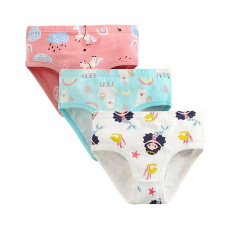 

BULLPIANO Little Girls Soft Cotton Underwear Kids Cool Breathable Comfort Panty Briefs Toddler Undies(Pack of 3)