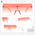 thumbnail image 2 of Oversize Rimless Shield Square Rectangle Large Sunglasses All Pink, 2 of 8