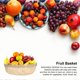 thumbnail image 4 of Bandeja para cesta de frutas, cesta de bambú tejida redonda hecha a mano, apilable, con forma de U, cesta plana para servir verduras para almacenar alimentos y verduras [18 cm x 5 cm], 4 of 5