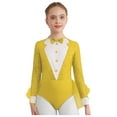 thumbnail image 3 of TSSOE Kids Girls Magician Outfit Long Sleeve Sequin Bodysuit Tulle Skirted Dress Jazz Dance Outfit With Hat Yellow 14, 3 of 7