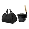 thumbnail image 2 of veasfak Ash Bucket with Shovel and Log Carrier Outside Winter Fireplace Tool Set Ash Can, 2 of 9