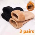 thumbnail image 2 of Calcetines térmicos de terciopelo suave para hombre y mujer, medias cálidas de lana y Cachemira para la nieve, Color sólido, envío directo, 3 pares, 2 of 4