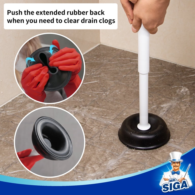 MR.SIGA Toilet Plunger with Holder, Heavy Duty White photo 6