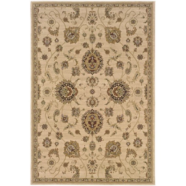 Sphinx Ariana Area Rugs 2302A Traditional Oriental Beige Vines Leaves