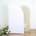 thumbnail image 6 of BalsaCircle 7x3 feet White Matte Fitted Spandex Half Moon Wedding Arch Backdrop Stand Cover Party Events Decorations, 6 of 8