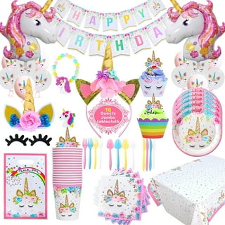 Tie Dye Party Decorations & Birthday Supplies 16 Guests Set Includes  Banner, Balloons, Jumbo Tablecloth, Plates and Disposable Tableware 