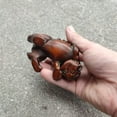 thumbnail image 6 of Chinese Wooden Lion Statue Wood Carving Play Ball Room Desk decorative sculpture home decor, 6 of 6