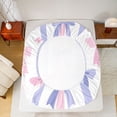 thumbnail image 5 of Homewish Cartoon Pink Blue Bowtie Girl 4 Pieces Queen Sheet Sets,Geometric Lines Stripes Ultra Soft Flat Sheet,Dreamy Princess Queen Fitted Sheet,Microfiber Bedroom Decor, 5 of 7