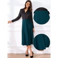 thumbnail image 2 of DARING DIVA Women's High Waist Satin Flared A Line Midi Skirts XS Lake Blue, 2 of 6