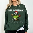 thumbnail image 3 of Feral and Pregnant Christmas Sweatshirt – Funny Holiday Maternity Outfit, Cute Pregnancy Announcement Sweater, Perfect Xmas Gift for First-Time and Expecting Moms, 3 of 7