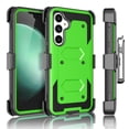 thumbnail image 2 of Shockproof Cases for Samsung Galaxy S23 FE, [Buit-in Screen Protector] Combo Holster Belt Clip [Heavy Duty] [Kickstand] Full-Body Rugged Holster Case -Green, 2 of 8