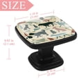 thumbnail image 3 of 4 Pcs Square Cabinet Handle Cupboard Knob Drawer Pulls Handle Cats and Dogs Drawer Knobs with Screws Furniture Decoration, 3 of 5