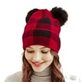 thumbnail image 2 of 2PC Christmas Knitted Pompom Beanie Hat Mother & Baby Xmas Hat, 2 of 6