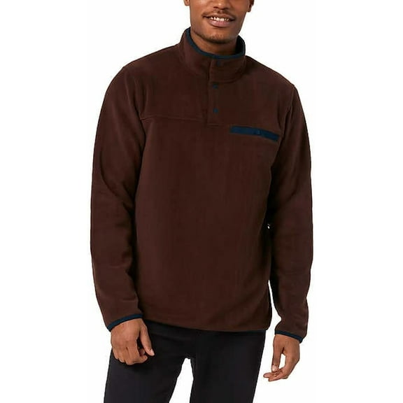 32 Degrees Men’s Quarter Snap Pullover (Red, Large)