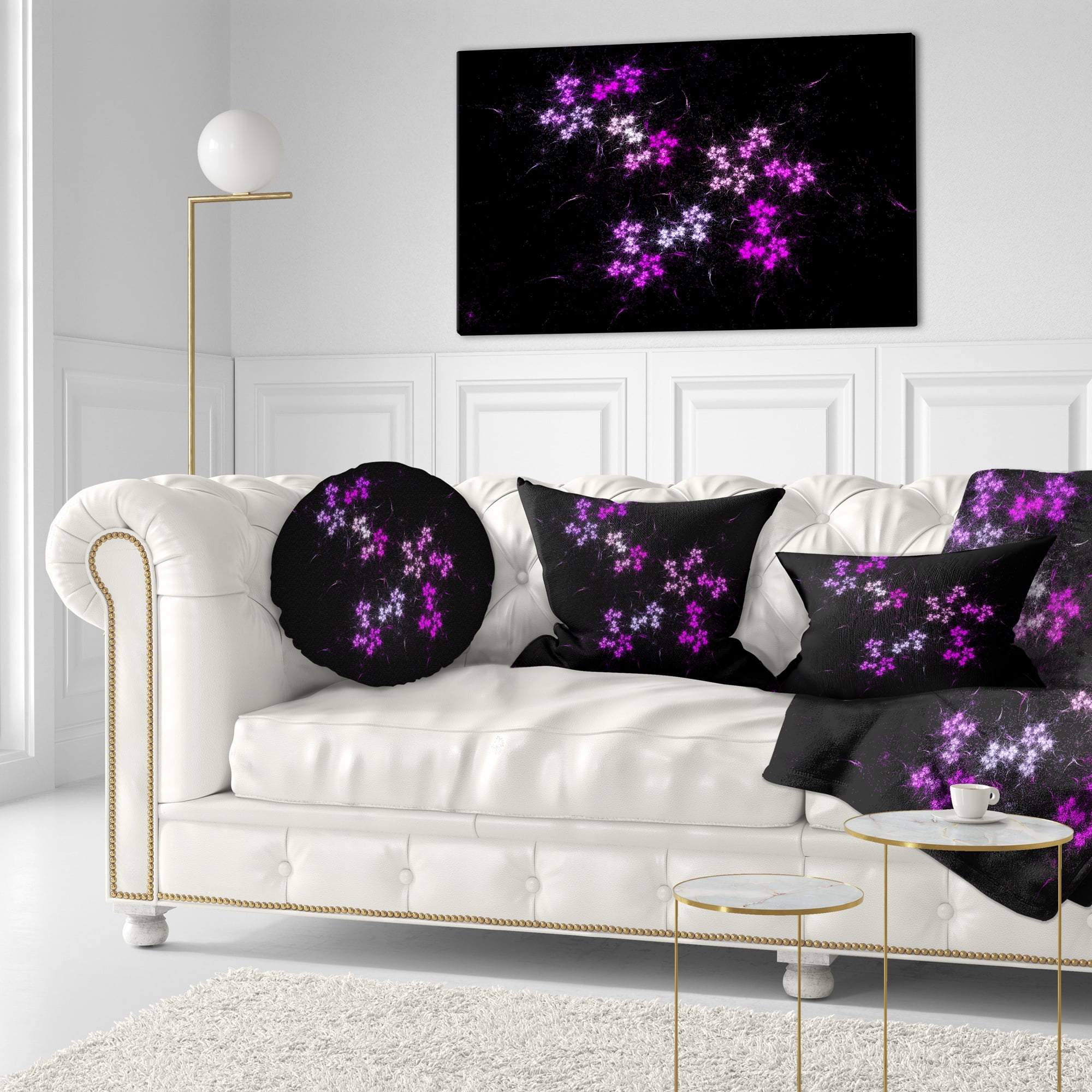 Designart Placer Stars in Distant Galaxy - Abstract Throw Pillow - 12x20