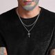 thumbnail image 1 of Cross Necklace Men Stainless Steel Silver Black Dold Layered Rope Chain Cross Pendant, 1 of 3