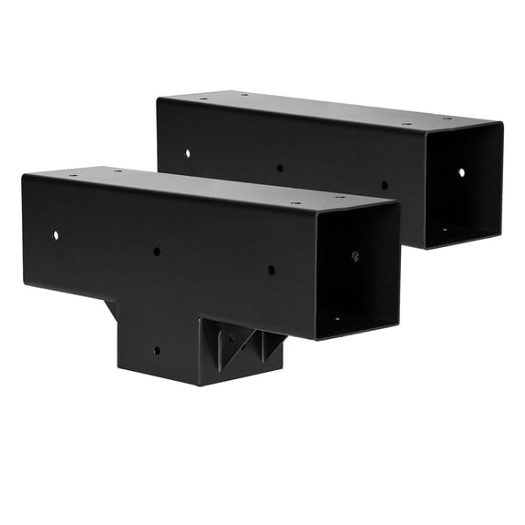 Pergola Brackets 4x4 - 2 Pack T-Shaped 3-Way Gazebo Kit - DIY Woodworking Connectors for 3.5x3.5 Inch Posts - Outdoor Pergola & Shade Sail Support