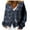 Dark Blue, variant on Kaondbfi Women's Sweater Coat, Casual Fashion Single Breasted Plaid Printed Long Sleeved Cardigan Loose V Neck Jacket Winter Clothing for Women