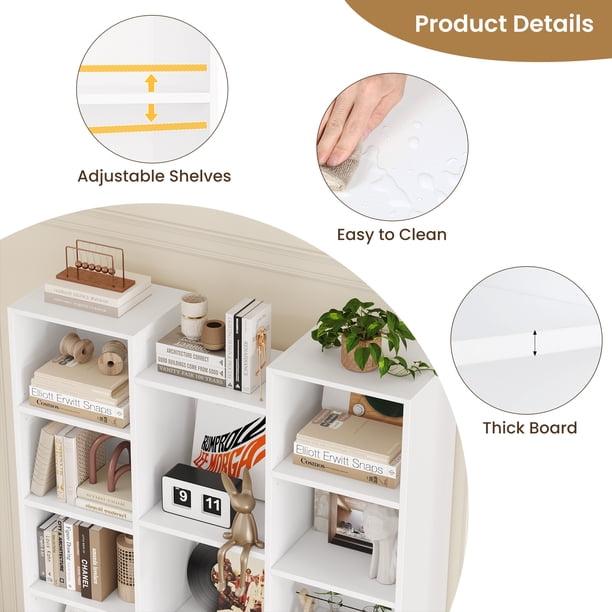 Homfa 21-Cube Bookcase, 71'' Tall Wooden Bookshelves with