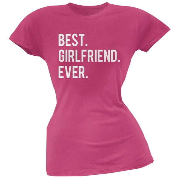 Valentine's Day Best Girlfriend Ever Pink Soft Juniors T-Shirt - Large