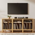 thumbnail image 5 of EYYTHUNG Record Player Stand with Vinyl Record Storage Holds up to 180 Albums, Large Turntable Stand Dispaly Shelf, Farmhouse Wood End Table, Natural Oak, 5 of 8