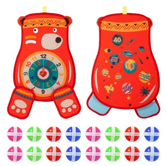 QualitChoice Kids Board Game Double-Sided Board with 16 Sticky Balls for Kids Children Excellent Indoor and Party Games Classic Toy Red