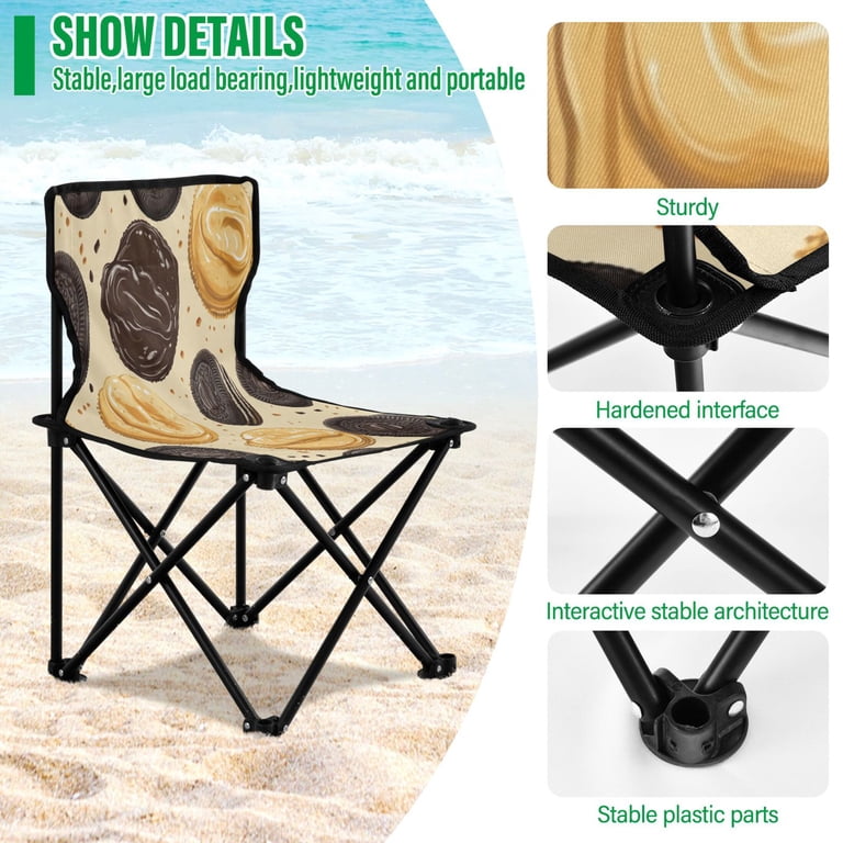 WOBOGO Oreo Cookies Camping Chair Convenient Four Corner Backrest