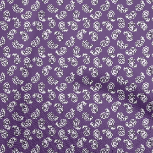 oneOone Georgette Viscose Violet Fabric Asian Floral Block Craft Projects Decor Fabric Printed By The Yard 42 Inch Wide