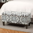 thumbnail image 2 of HomePop Large Upholstered Rectangular Storage Ottoman Bench with Hinged Lid, Slate Damask, 2 of 5