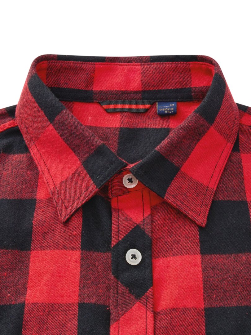 Sogami Men's Red Plaid Flannel Shirt photo 3