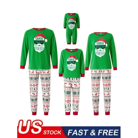 

Family Christmas Pjs Matching Sets Christmas Pajamas Santa Printed Top and Pants Sleepwear for Family