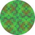 thumbnail image 1 of Ahgly Company Machine Washable Indoor Round Transitional Dark Lime Green Area Rugs, 8' Round, 1 of 7