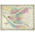 thumbnail image 2 of Colton 14x12 Black Ornate Wood Framed with Double Matting Museum Art Print Titled - Pittsburg Pennsylvania - Colton 1855, 2 of 4