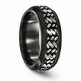 thumbnail image 5 of Edward Mirell Black Titanium & Titanium Beveled Casated 9mm Band Size: 10; for Adults and Teens; for Women and Men, 5 of 7
