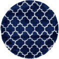 thumbnail image 1 of Unique Loom Tapis Design Géométrique Rabat 5' x 5' Rond Bleu Marine/ivoire, 1 of 2