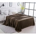thumbnail image 3 of Brown Super Soft Warm Cozy Flannel Fleece Micro Plush Microfiber Bed Throw Blanket, 3 of 4