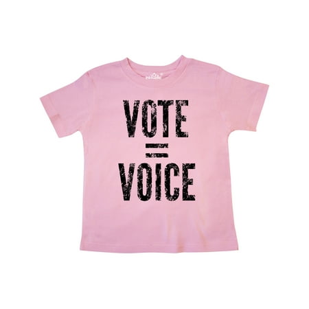

Inktastic Vote Equals Voice Distressed Black Text Gift Toddler Boy or Toddler Girl T-Shirt