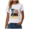 thumbnail image 6 of idosla Women's 250Th Anniversary Print Vintage Celebration T-Shirt 1776-2026 250 Patriotic Tee Casual Crew Neck Summer Tops (White, S), 6 of 8