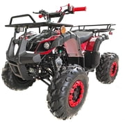 HHH Upgraded   125cc ATV Four Wheeler Quad with LED Lights, Matching Rims ,  Reverse for youth ( Factory Packaged ) ( Red )