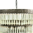 thumbnail image 6 of Creative Co-Op 3-Tier Round Metal Chandelier with 3 Lights & Hanging Wood Beads, 6 of 7