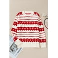 thumbnail image 6 of Women's White Western Geometric Patterned Crew Neck Loose Sweater - [ZhiHiMeRi] | (US 12-14)L, 6 of 12