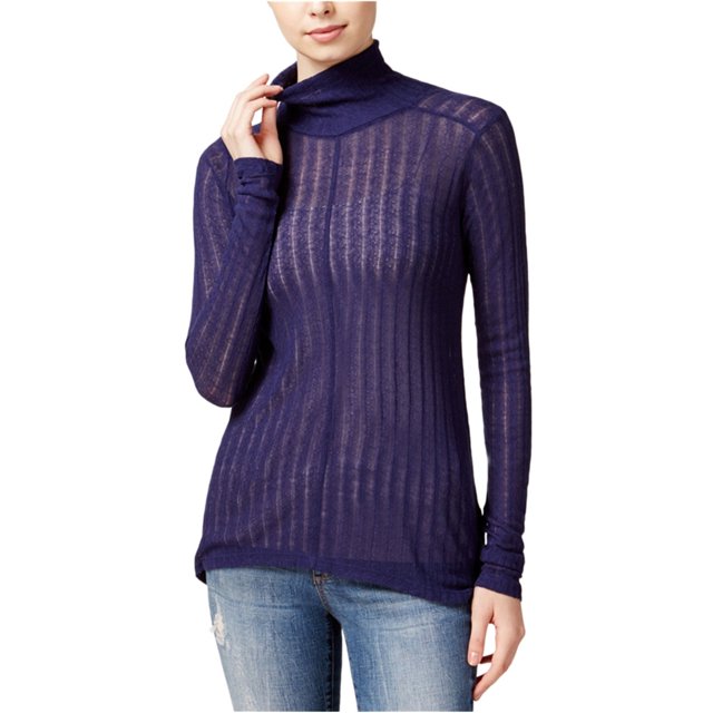 Suéter de punto de cuello alto Hi-Lo Lucky Brand para mujer azul mediano