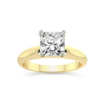 3 Carat IGI Certified Radiant Shape Lab Grown Diamond Engagement Ring | 14K Yellow Gold |Eloise Solitaire Knife Edge Lab Diamond Ring | FG-VS1-VS2 Quality Friendly Diamonds