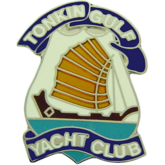 Eagle Emblems P14675 Pin - Vietnam, Tonkin Gulf Yach - White - 1 in.