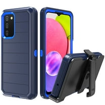 NIFFPD Samsung Galaxy A03S Case with Belt-Clip Holster, Heavy Duty Drop Protection Shockproof Protective for Samsung Galaxy A03S Dark Blue
