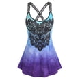 thumbnail image 1 of Tank Top Degradado con Tiras Cruzadas en Talla Extra Rosegal Camisetas sin mangas de talla grande, 1 of 5