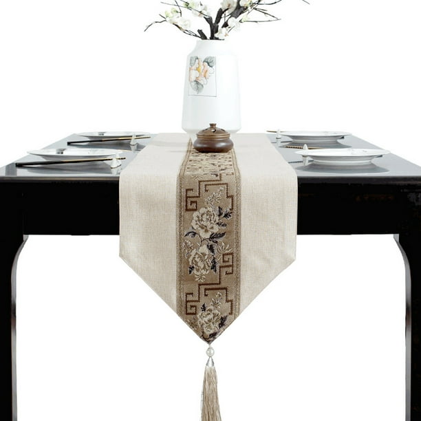 Camino de mesa estilo chino, bandera de mesa, estilo chino, para restaurante, mesa de café, mantel de tiras largas, mantel de té, funda de toalla, bandera de cama de hotel, toalla de cama