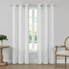 My Texas House Campbell Light Filtering Grommet Curtain Panel, Set of Two, Bright White, 38" x 95"