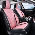 thumbnail image 3 of FLORICH Car Seat Covers Full Set, Universal Leather Seat Covers Full Coverage, Waterproof for Most Car Truck SUV, Black & Pink, 3 of 10