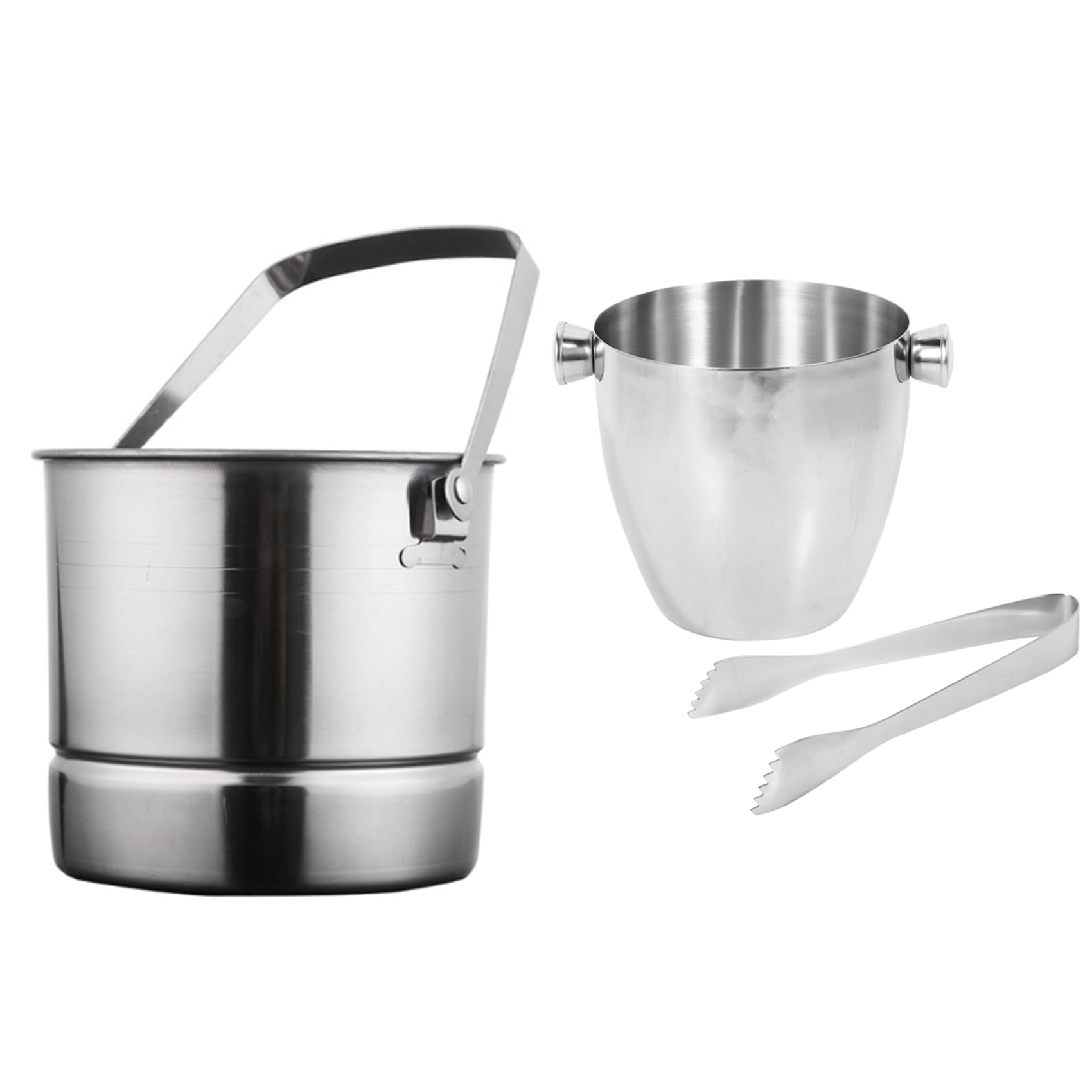 2 Set Ice Bucket Portable Champagne Ice Bucket Bar Ice Bucket Metal